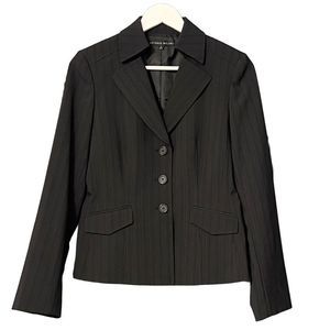 Antonio Melani Soft Black Pinstripe Single Breasted Blazer